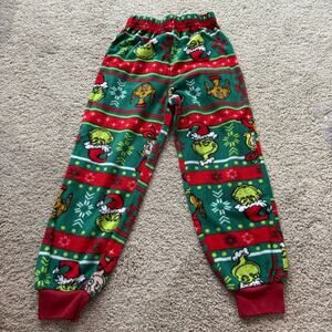 Dr Seuss The Grinch & Max & Cindy Lou Who Green & Red Pajama Pants Kids Size 6